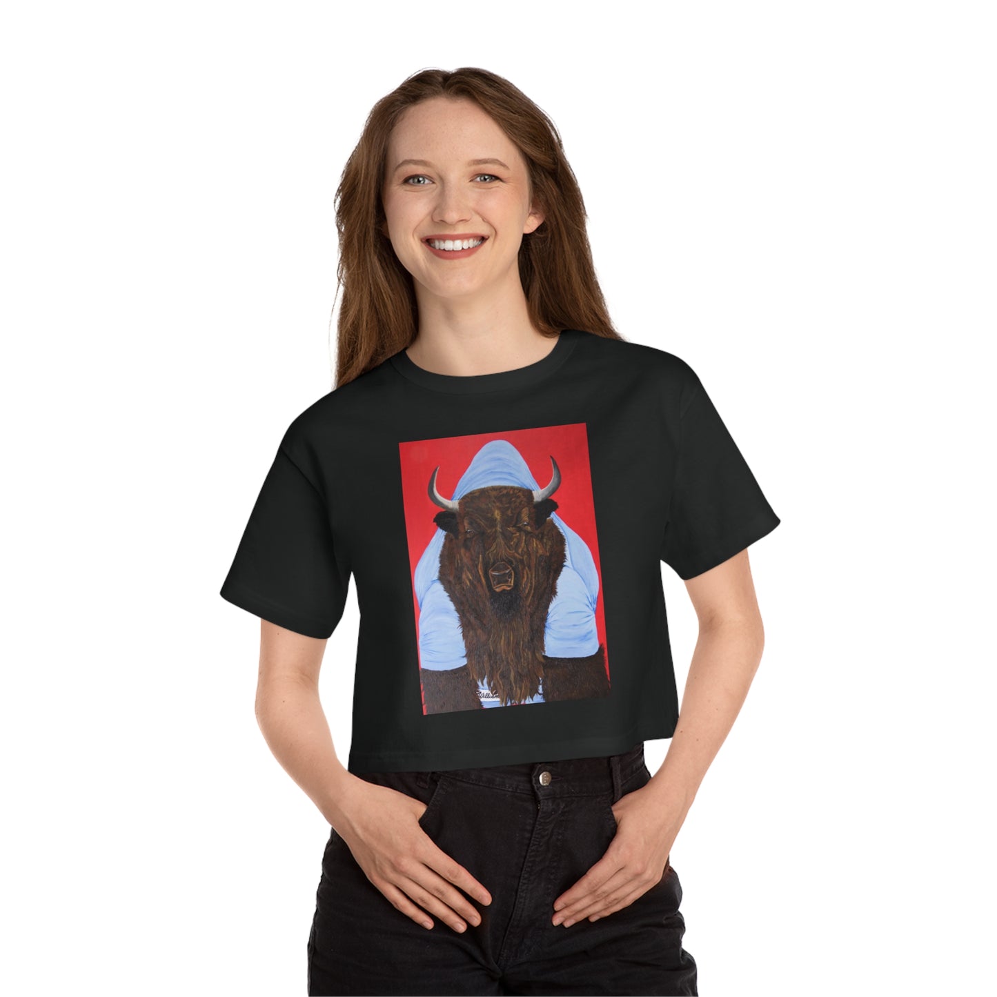 Champion Women's Heritage Cropped T-Shirt- Papa Buffalo Bill